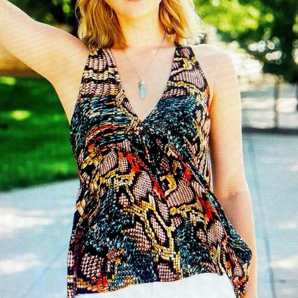NWT! Willow & Root Snake Print Tank Top Size Small